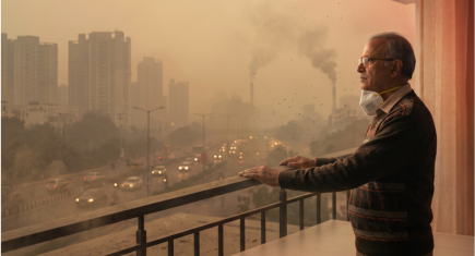 Family protected from high AQI and air pollution