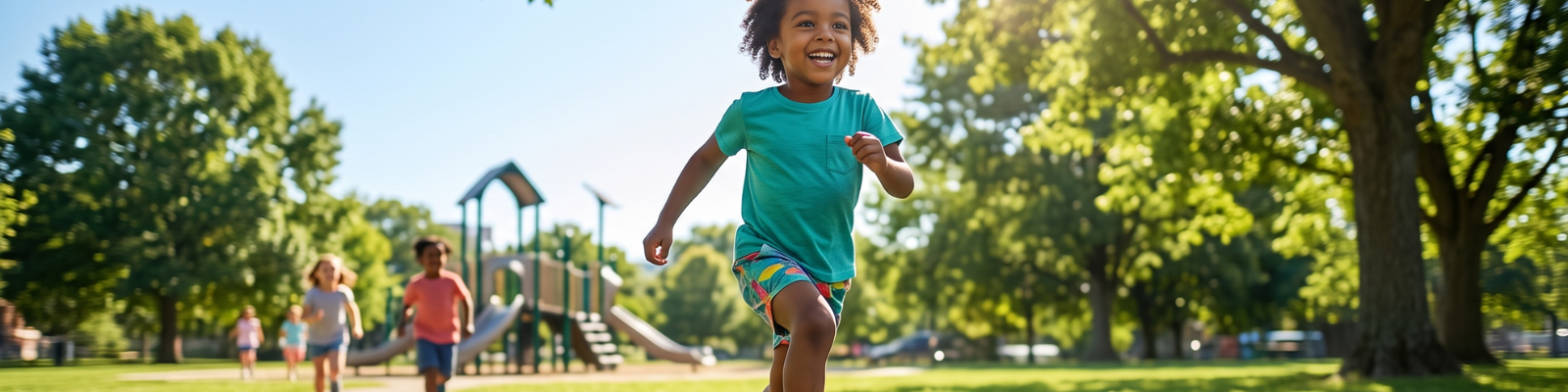 Indian child playing outdoors with healthy lifestyle and genetic obesity factors
