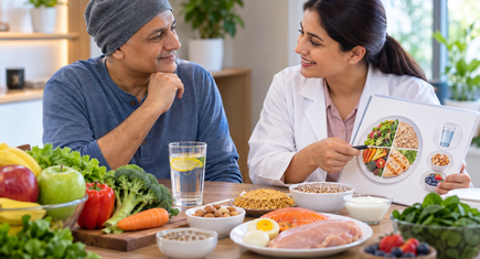 Blood cancer diet chart showing healthy foods for cancer patients