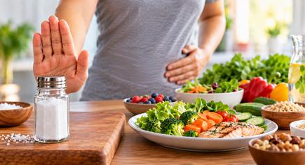 Low-sodium diet for kidney health