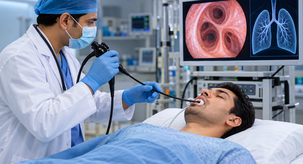 Bronchoscopy procedure for lung and airway examination