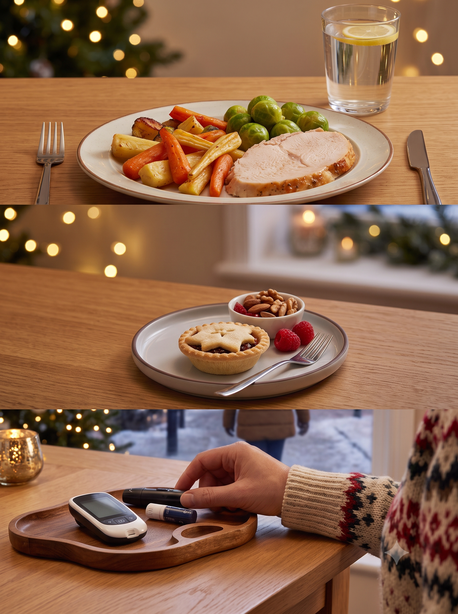 Diabetic patient discussing festive food choices and blood sugar control with a doctor