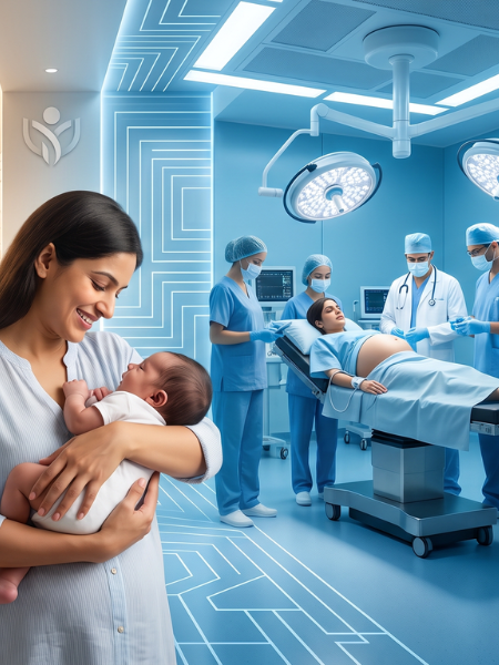 Maternity ward doctor in Gurugram comforting a pregnant woman before delivery